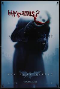 9m161 DARK KNIGHT teaser DS 1sh '08 Heath Ledger as the Joker, why so serious?