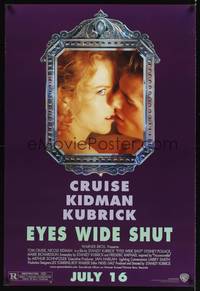 9m202 EYES WIDE SHUT DS advance 1sh '99 Stanley Kubrick, romantic c/u of Tom Cruise & Nicole Kidman