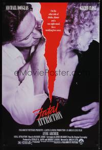 9m206 FATAL ATTRACTION 1sh '87 Michael Douglas, Glenn Close, a terrifying love story!