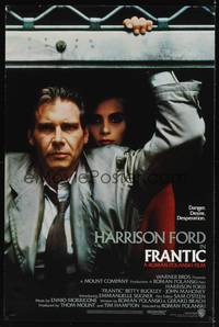 9m223 FRANTIC advance 1sh '88 directed by Roman Polanski, Harrison Ford & Emmanuelle Seigner!