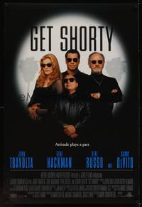 9m231 GET SHORTY int'l 1sh '95 John Travolta, Danny DeVito, Gene Hackman, Rene Russo!