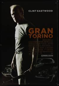 9m253 GRAN TORINO advance DS 1sh '08 great image of angry Clint Eastwood w/rifle & car!
