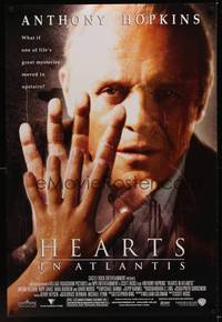 9m265 HEARTS IN ATLANTIS DS 1sh '01 close-up of Anthony Hopkins, from Stephen King novel!