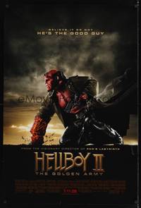 9m269 HELLBOY II: THE GOLDEN ARMY advance DS 1sh '08 Ron Perlman is the good guy!