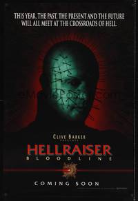 9m270 HELLRAISER: BLOODLINE teaser 1sh '96 Clive Barker, Pinhead at the crossroads of hell!