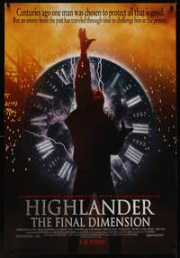 9m273 HIGHLANDER 3 advance 1sh '95 Christopher Lambert, chosen to protect all that is good!