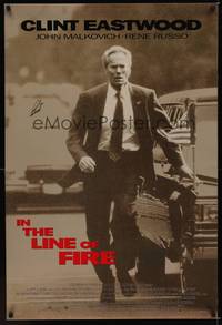 9m031 IN THE LINE OF FIRE DS signed 1sh '93 by Clint Eastwood, cool image as Secret Service!