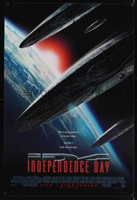 9m299 INDEPENDENCE DAY style B advance 1sh '96 great image of enormous alien ships!