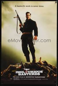 9m309 INGLOURIOUS BASTERDS DS teaser 1sh '09 Quentin Tarantino, Brad Pitt standing on pile of Nazis