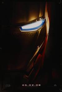 9m316 IRON MAN teaser DS 1sh '08 Robert Downey Jr. is Iron Man, cool close-up of suit!