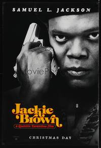 9m327 JACKIE BROWN teaser 1sh '97 Quentin Tarantino, great close-up of Samuel L. Jackson!