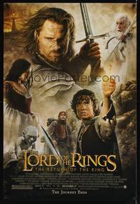 9m373 LORD OF THE RINGS: THE RETURN OF THE KING advance 1sh '03 Peter Jackson, cool images of cast!