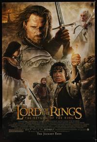 9m375 LORD OF THE RINGS: THE RETURN OF THE KING advance DS 1sh '03 Peter Jackson, cool art of cast!