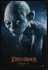 9m372 LORD OF THE RINGS: THE RETURN OF THE KING Gollum style teaser 1sh '03 great image of Gollum!