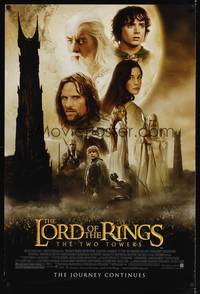 9m377 LORD OF THE RINGS: THE TWO TOWERS 1sh '02 Peter Jackson epic, Elijah Wood, J.R.R. Tolkien