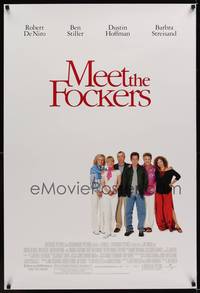 9m394 MEET THE FOCKERS DS 1sh '04 Robert De Niro, Ben Stiller, and Dustin Hoffman!