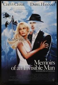 9m398 MEMOIRS OF AN INVISIBLE MAN 1sh '92 disappearing Chevy Chase, pretty Daryl Hannah!