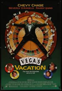 9m425 NATIONAL LAMPOON'S VEGAS VACATION DS 1sh '97 great image of Chevy Chase on roulette wheel!