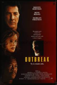 9m440 OUTBREAK DS 1sh '95 Dustin Hoffman, Rene Russo, Morgan Freeman, try to remain calm!