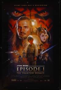 9m444 PHANTOM MENACE DS style B 1sh '99 George Lucas, Star Wars Episode I, art by Drew Struzan