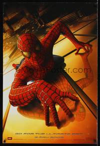9m511 SPIDER-MAN teaser DS 1sh '02 Tobey Maguire crawling up wall, Sam Raimi, Marvel Comics!