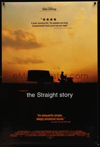 9m529 STRAIGHT STORY DS 1sh '99 David Lynch, Walt Disney, riding lawnmower & sunset!