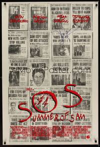 9m045 SUMMER OF SAM DS signed 1sh '99 by John Leguizamo, multiple newspaper murder articles!