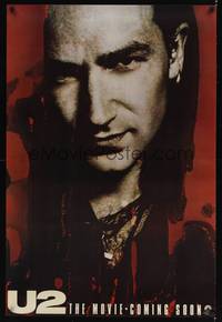 9m570 U2 RATTLE & HUM teaser 1sh '88 great close-up image of Irish rocker Bono!