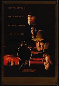 9m572 UNFORGIVEN DS 1sh '92 classic image of gunslinger Clint Eastwood with his back turned!