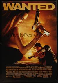 9m582 WANTED DS 1sh '08 sexy Angelina Jolie & James McAvoy with guns!