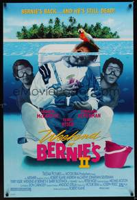 9m588 WEEKEND AT BERNIE'S 2 DS 1sh '93 wacky image of Bernie underwater!