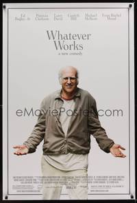 9m594 WHATEVER WORKS DS 1sh '09 Woody Allen, great image of Larry David!