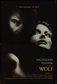 9m605 WOLF int'l 1sh '94 werewolf Jack Nicholson, sexy Michelle Pfeiffer!