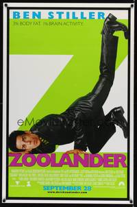 9m620 ZOOLANDER int'l advance DS 1sh '01 wacky image of fashion model Ben Stiller, absurd comedy!
