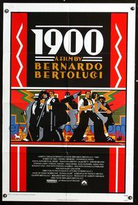 9p004 1900 1sh '77 Bernardo Bertolucci, Robert De Niro, cool Doug Johnson art!