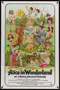 9p027 ALICE IN WONDERLAND 1sh '76 x-rated, sexy Playboy's cover girl Kristine De Bell!