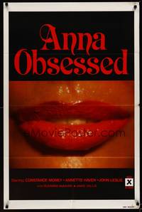 9p042 ANNA OBSESSED 1sh '77 Constance Money, Annette Haven, Jamie Gillis, sexy lips!