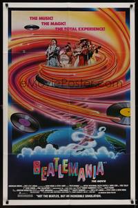 9p070 BEATLEMANIA 1sh '81 great psychedelic artwork of The Beatles impersonators by Kim Passey!