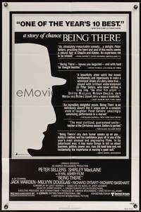 9p073 BEING THERE 1sh '80 outline of Peter Sellers, directed by Hal Ashby!