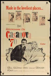 9p143 CASANOVA '70 1sh '65 Marcello Mastroianni, super sexy Virna Lisi!