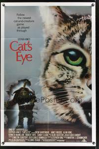 9p145 CAT'S EYE 1sh '85 Stephen King, Drew Barrymore, artwork of wacky little monster by J. Vack!