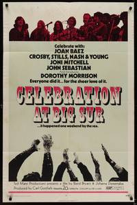 9p146 CELEBRATION AT BIG SUR 1sh '71 celebrate with Joan Baez, Crosby, Stills, Nash & Young!