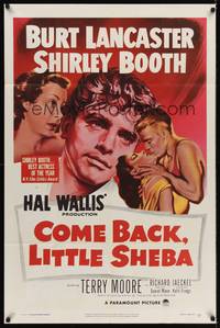 9p162 COME BACK LITTLE SHEBA 1sh '53 art of Burt Lancaster, Shirley Booth, Jaeckel & Moore!