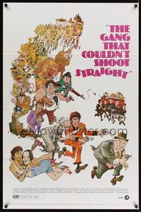 9p285 GANG THAT COULDN'T SHOOT STRAIGHT 1sh '71 Jerry Orbach, wacky gangster art by Mort Drucker!