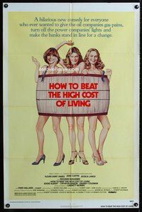 9p347 HOW TO BEAT THE HIGH COST OF LIVING 1sh '80 Susan Saint James, Jane Curtin, Jessica Lange!