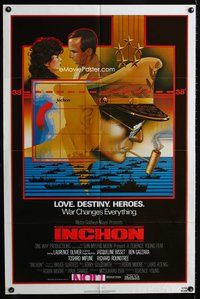 9p356 INCHON 1sh '82 Laurence Olivier, Jacqueline Bisset, Dan Long military art!