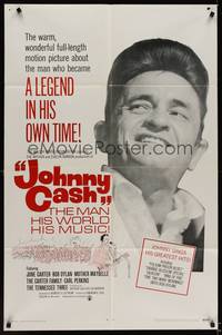 9p370 JOHNNY CASH 1sh '69 great portrait of most famous country music star!