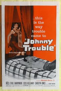 9p371 JOHNNY TROUBLE 1sh '57 Ethel Barrymore, Cecil Kellaway!