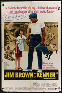 9p381 KENNER 1sh '68 Ricky Cordell, Madlyn Rhue, Jim Brown finds adventure in India!