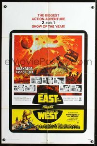 9p389 KRAKATOA EAST OF JAVA/CUSTER OF THE WEST 1sh '71 action-adventure double-bill!